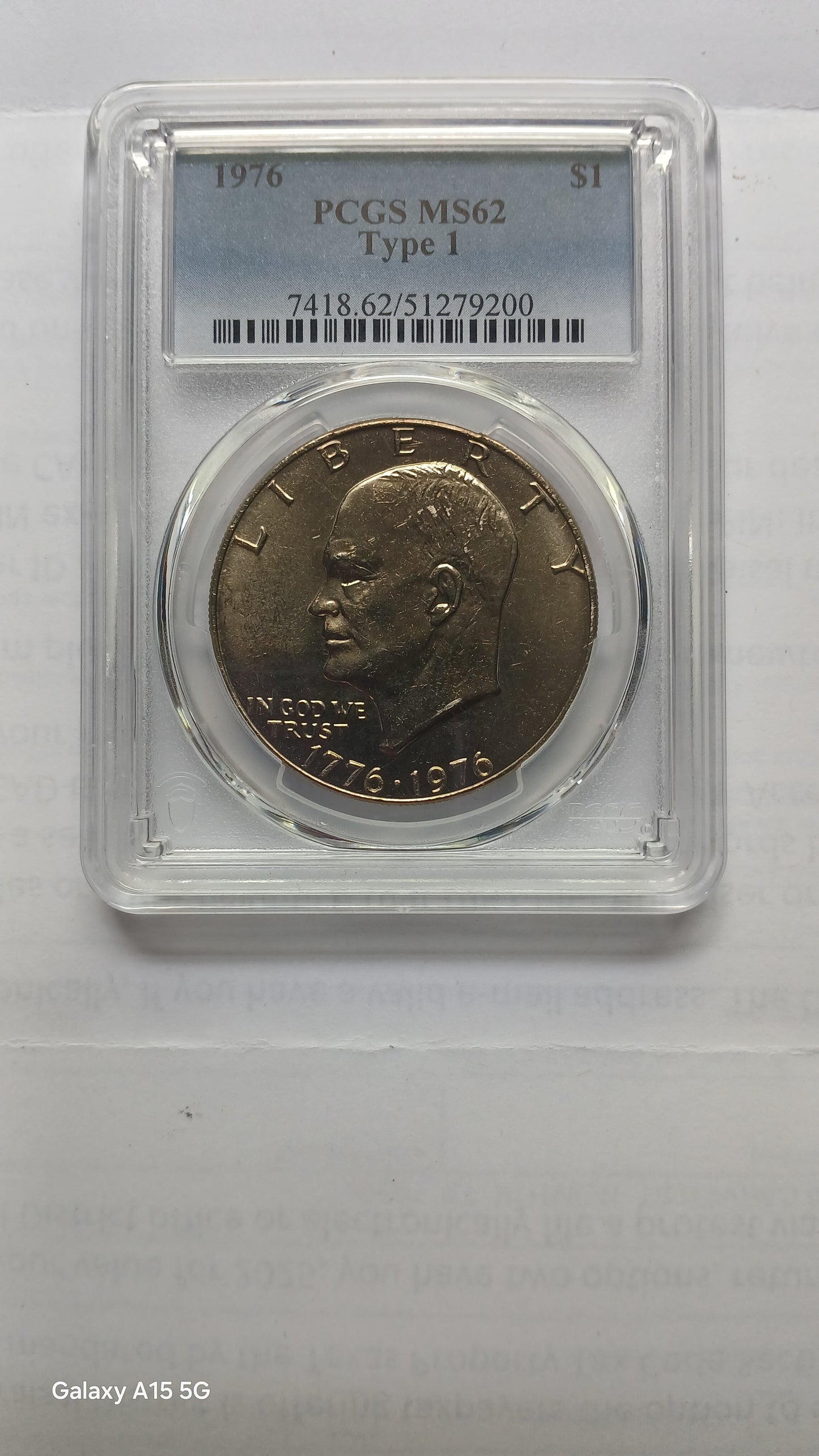 1776-1976 Type 1 MS62 Eisenhower Dollar No Mint Mark